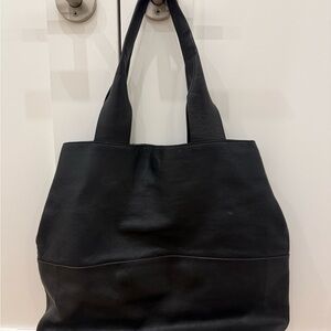 COS Black Leather Tote Bag